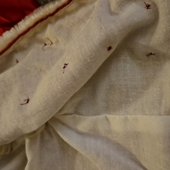 VTG 1960s HANDMADE Red Satin Rhinestone Faux Fur Valentine's Portrait Outfit - Picture 12 of 14